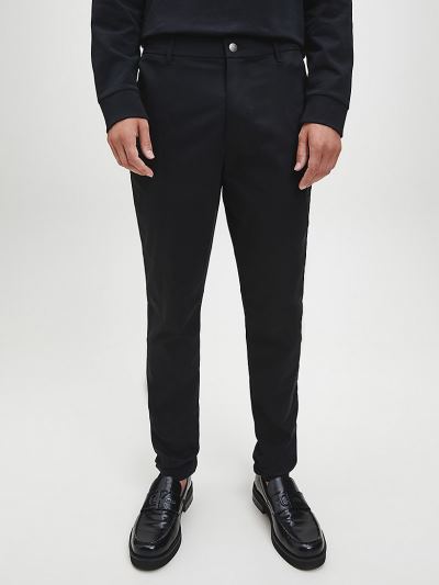 Calvin Klein Ruhák HU948525 | Calvin Klein Slim Cotton Stretch Férfi Chino Nadrág Fekete